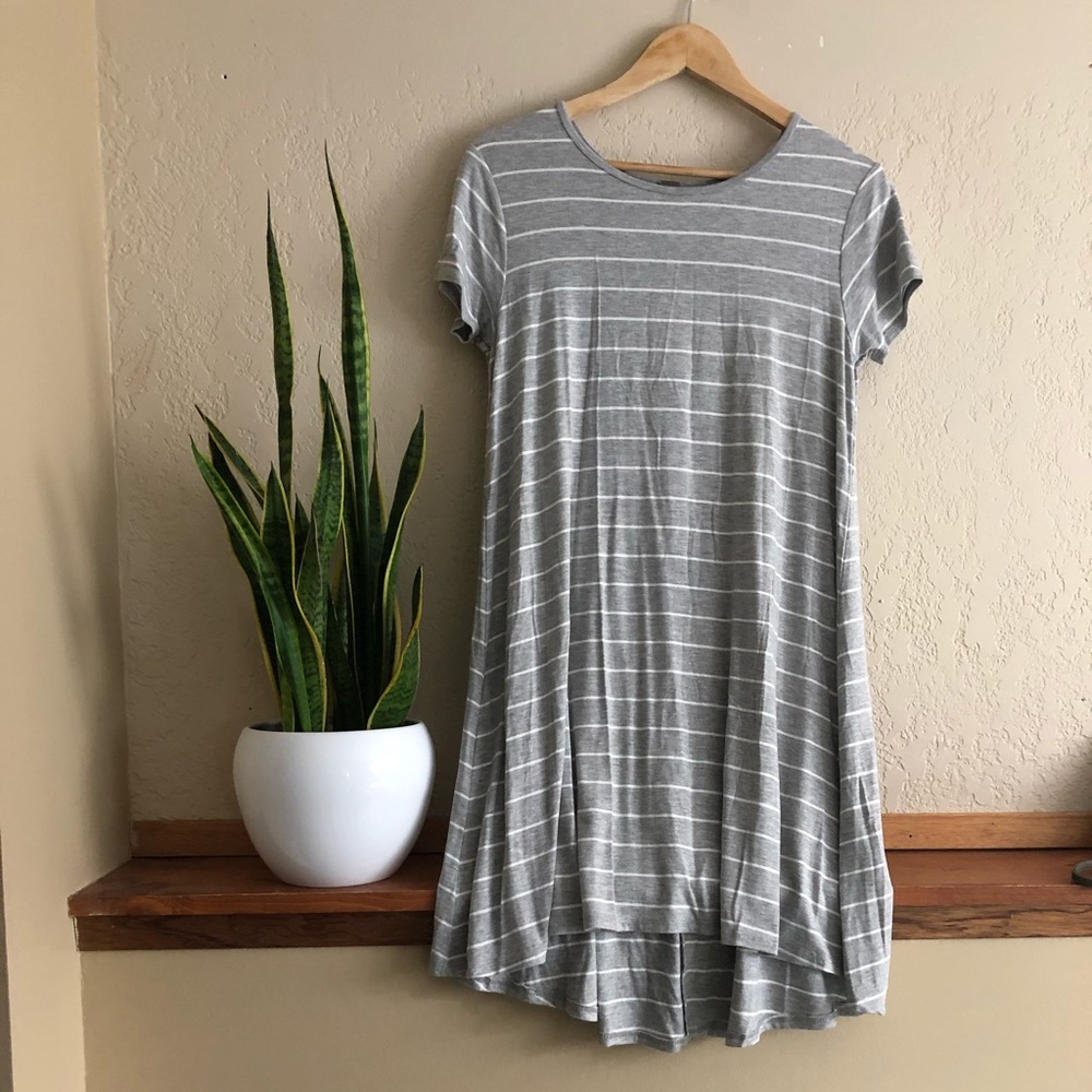 Grey Striped Dress